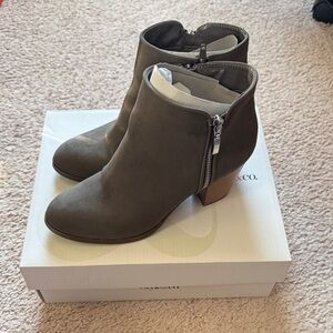 Style & Co. Taupe Ankle Booties with Side Zip